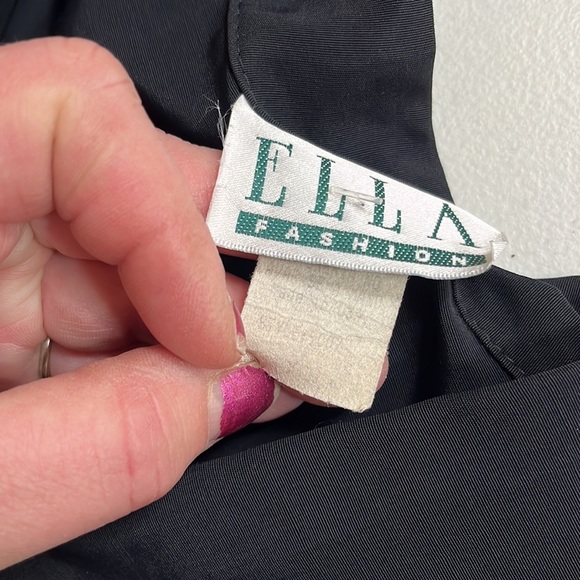 ELLA FASHION black XL vintage Fringe button down shirt with sheer sleeves - Picture 12 of 15